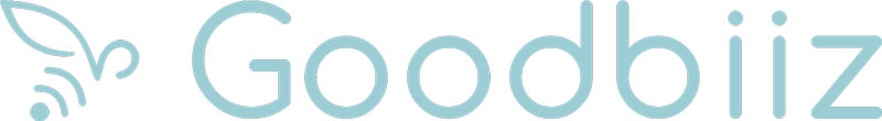 Logo Goodbiiz avec l'icone abeille Bleu horizontal